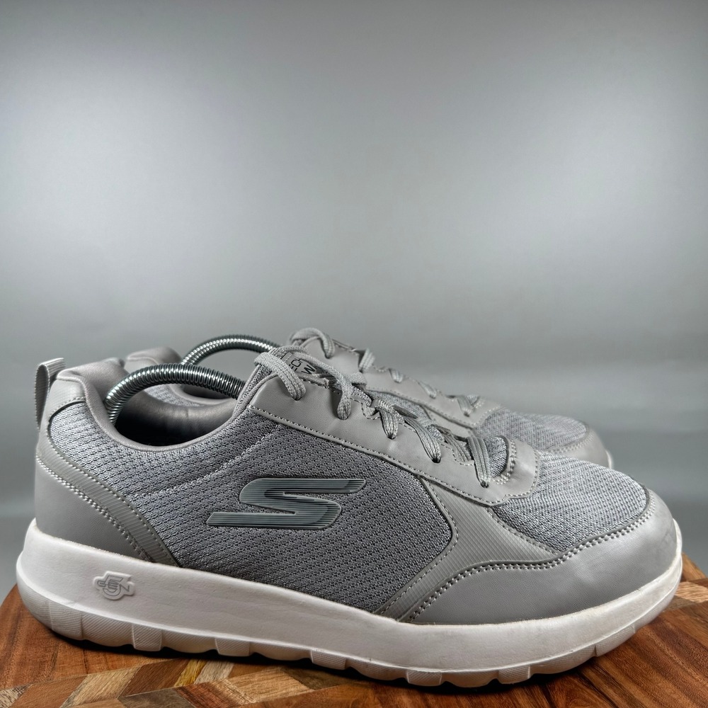 Skechers Go Walk Max Clinched Gray Extra Wide Walking Shoes 216166WW Mens 9.5